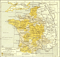 La France en 1461, à la mort de Charles VII dit le Victorieux.