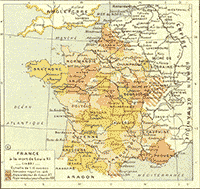 La France à la mort de Louis XI en 1483.