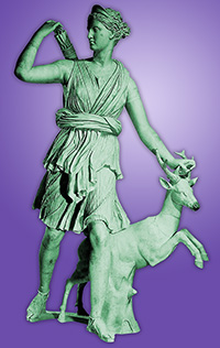 La déesse Artémis est la fille de Zeus et de Lèto et soeur du dieu apollon.
