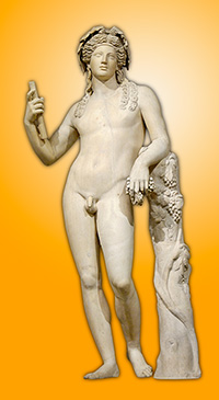 Dionysos dieu du vin et de la vigne.