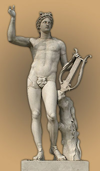 Apollon, dieu de la lumière, du chant, de la musique et de la poésie