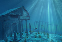 L'Atlantide sous les eaux (Vue d'artiste)
