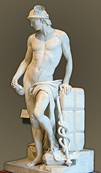 Hermès, messager de Zeus, dieu du commerce et des voleurs