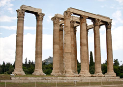 Le temple de Zeus à Athène.